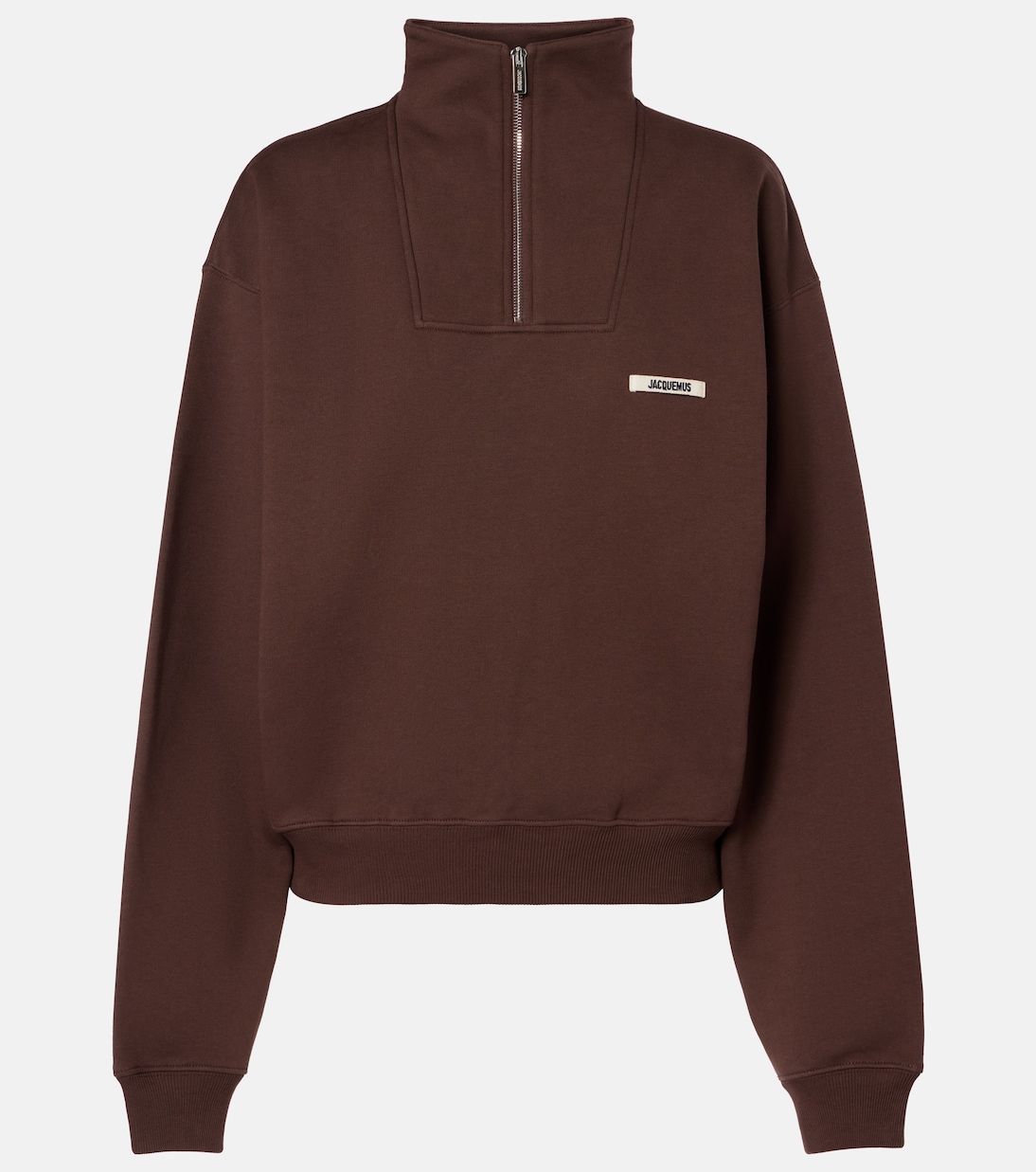 Хлопковый флисовый свитер с молнией на половину длины Jacquemus, темно-коричневый
Хлопковый флисовый свитер с молнией на половину длины Jacquemus, темно-коричневый