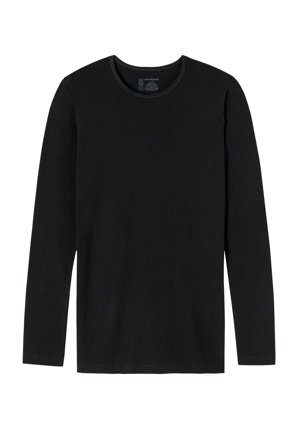 Майка, длинный рукав, круглый вырез, хлопок, мужская SCHIESSER, черный 
Майка, длинный рукав, круглый вырез, хлопок, мужская SCHIESSER, черный