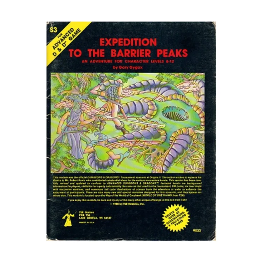 Модуль Expedition to the Barrier Peaks (1st Printing), Advanced Dungeons & Dragons (1st Edition) - Modules & Adventures - S Series
Модуль Expedition to the Barrier Peaks (1st Printing), Advanced Dungeons & Dragons (1st Edition) - Modules & Adventures - S Series