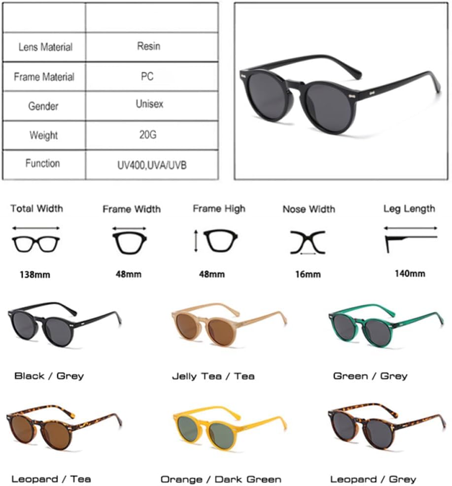 Солнцезащитные очки LVTFCO Retro круглые поляризованные женские модные с заклепками, защита от УФ-излучения UV400, мужские панк темно-зеленые солнцезащитные очки, Leopard Green Mirror
Солнцезащитные очки LVTFCO Retro круглые поляризованные женские модные с заклепками, защита от УФ-излучения UV400, мужские панк темно-зеленые солнцезащитные очки, Leopard Green Mirror