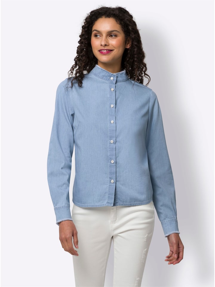 Хлопковая блузка синего цвета Heine
Хлопковая блузка синего цвета Heine