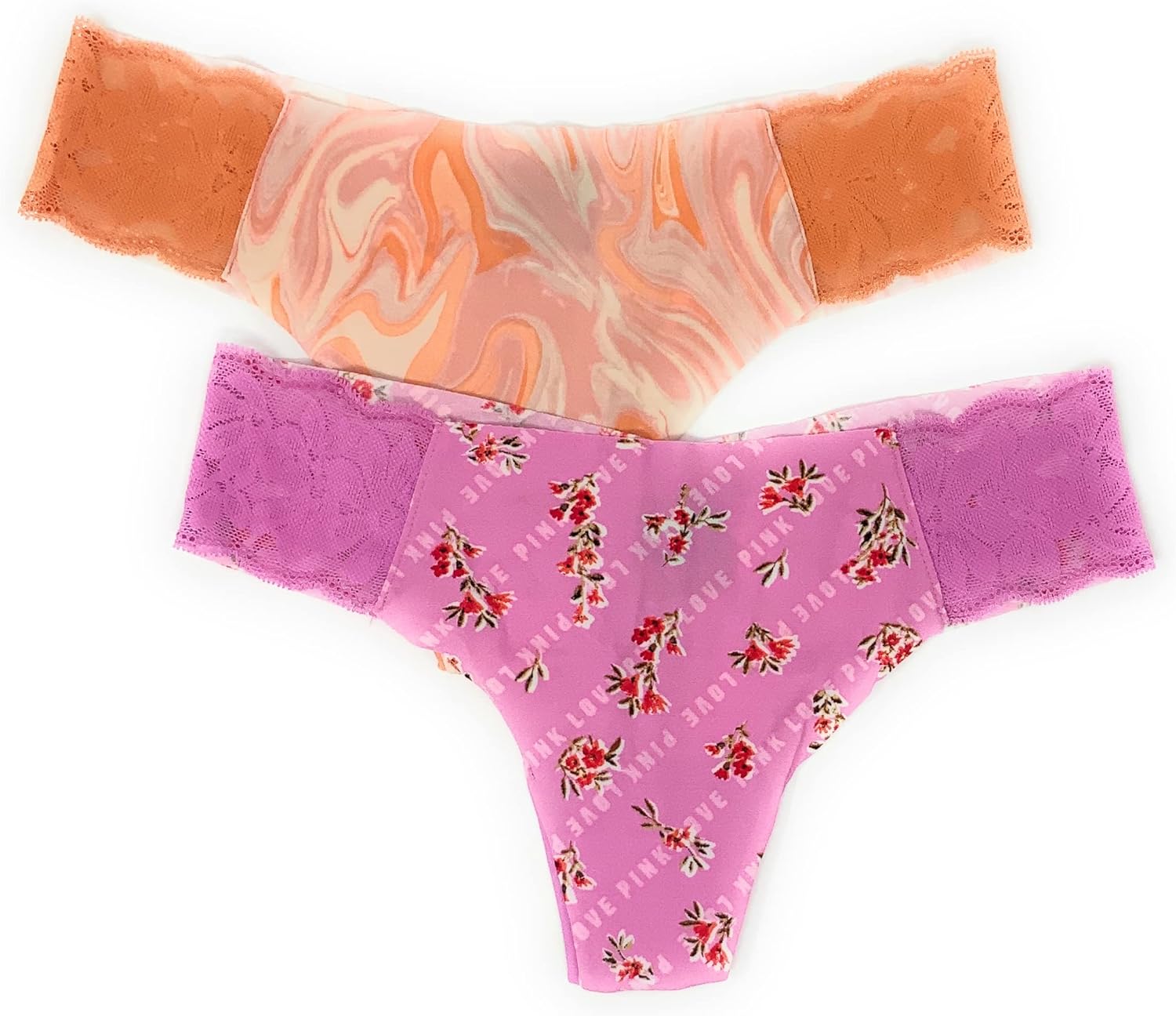 Victoria's Secret Pink трусики-стринги No-Show, набор из 2 штук, Orange Swirl/Pink Floral
Victoria's Secret Pink трусики-стринги No-Show, набор из 2 штук, Orange Swirl/Pink Floral