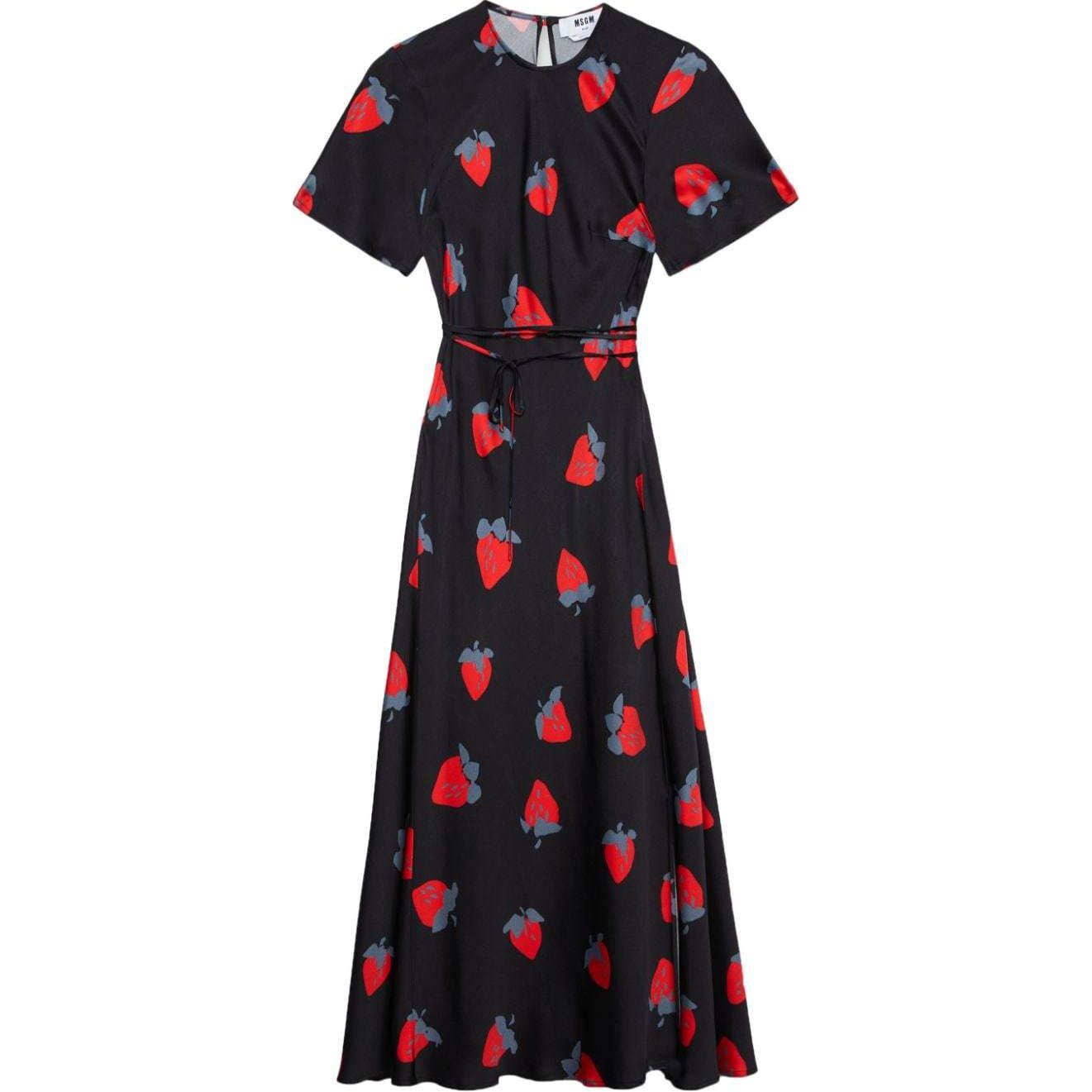 Платье с поясом и принтом клубники MSGM, черный
Платье с поясом и принтом клубники MSGM, черный