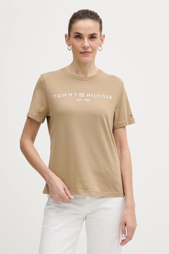 Хлопковая футболка Tommy Hilfiger, бежевый
Хлопковая футболка Tommy Hilfiger, бежевый