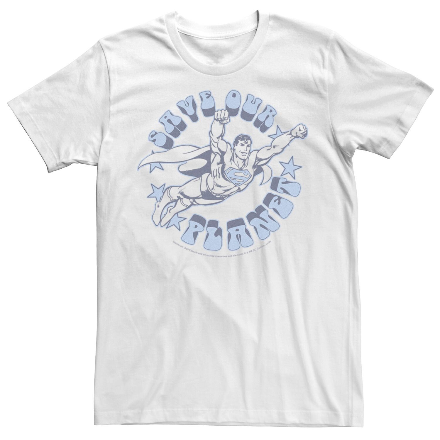 Мужская футболка с графическим плакатом и текстовым плакатом в виде круга из комиксов DC «Супермен спасает нашу планету» Licensed Character
Мужская футболка с графическим плакатом и текстовым плакатом в виде круга из комиксов DC «Супермен спасает нашу планету» Licensed Character