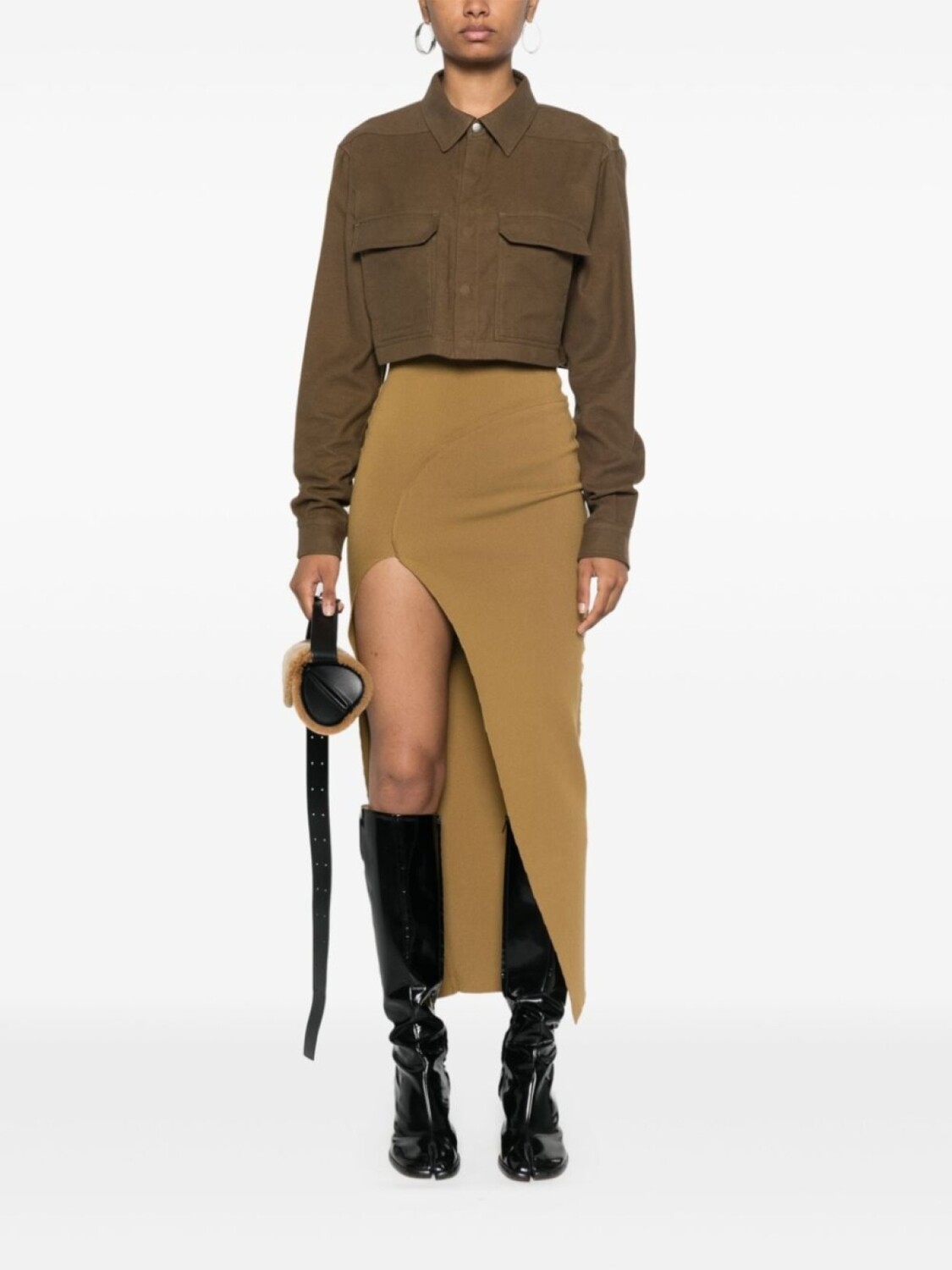 Rick Owens укороченная рубашка на кнопках, зеленый
Rick Owens укороченная рубашка на кнопках, зеленый