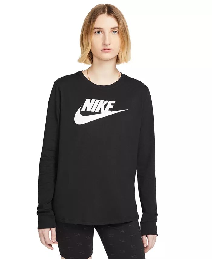 Женская спортивная футболка Essentials с длинными рукавами и логотипом Nike, черный
Женская спортивная футболка Essentials с длинными рукавами и логотипом Nike, черный