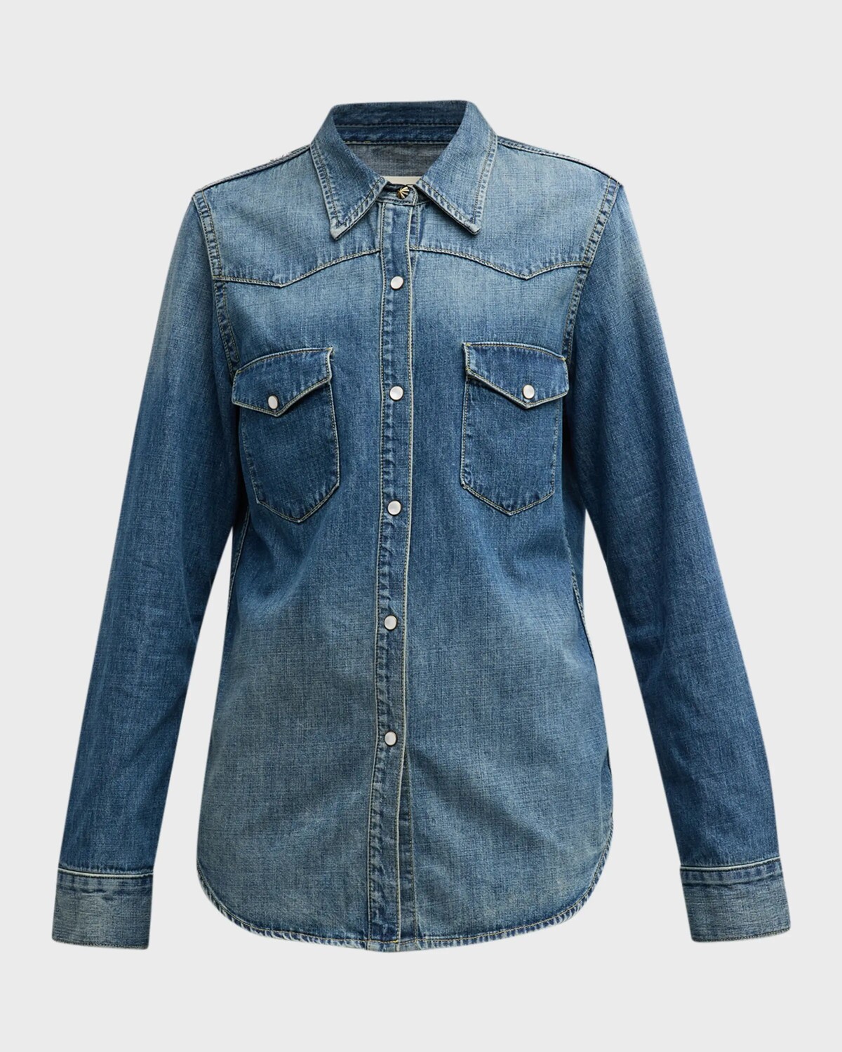 Джинсовая рубашка в стиле вестерн Travis Nili Lotan, цвет Classic Wash
Джинсовая рубашка в стиле вестерн Travis Nili Lotan, цвет Classic Wash