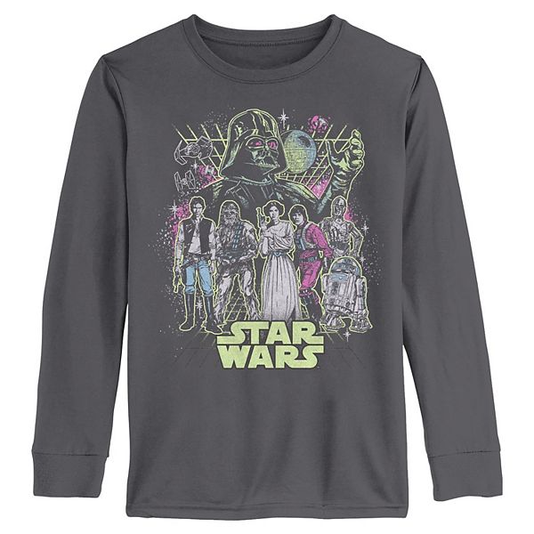 Мальчиковая футболка с длинным рукавом и неоновым принтом Star Wars
Мальчиковая футболка с длинным рукавом и неоновым принтом Star Wars