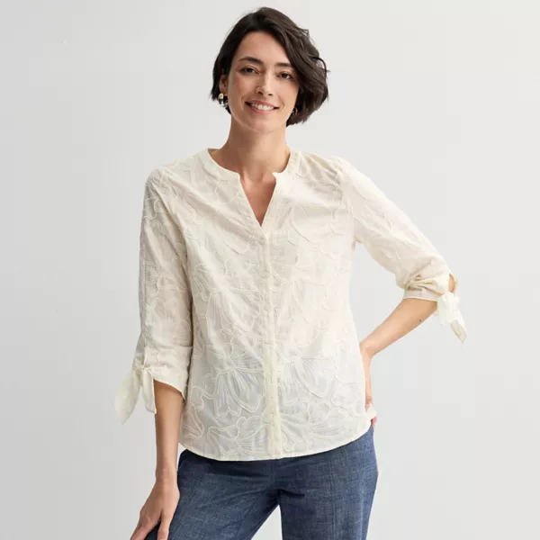 Женская рубашка с завязками на рукавах Croft & Barrow, цвет light natural
Женская рубашка с завязками на рукавах Croft & Barrow, цвет light natural