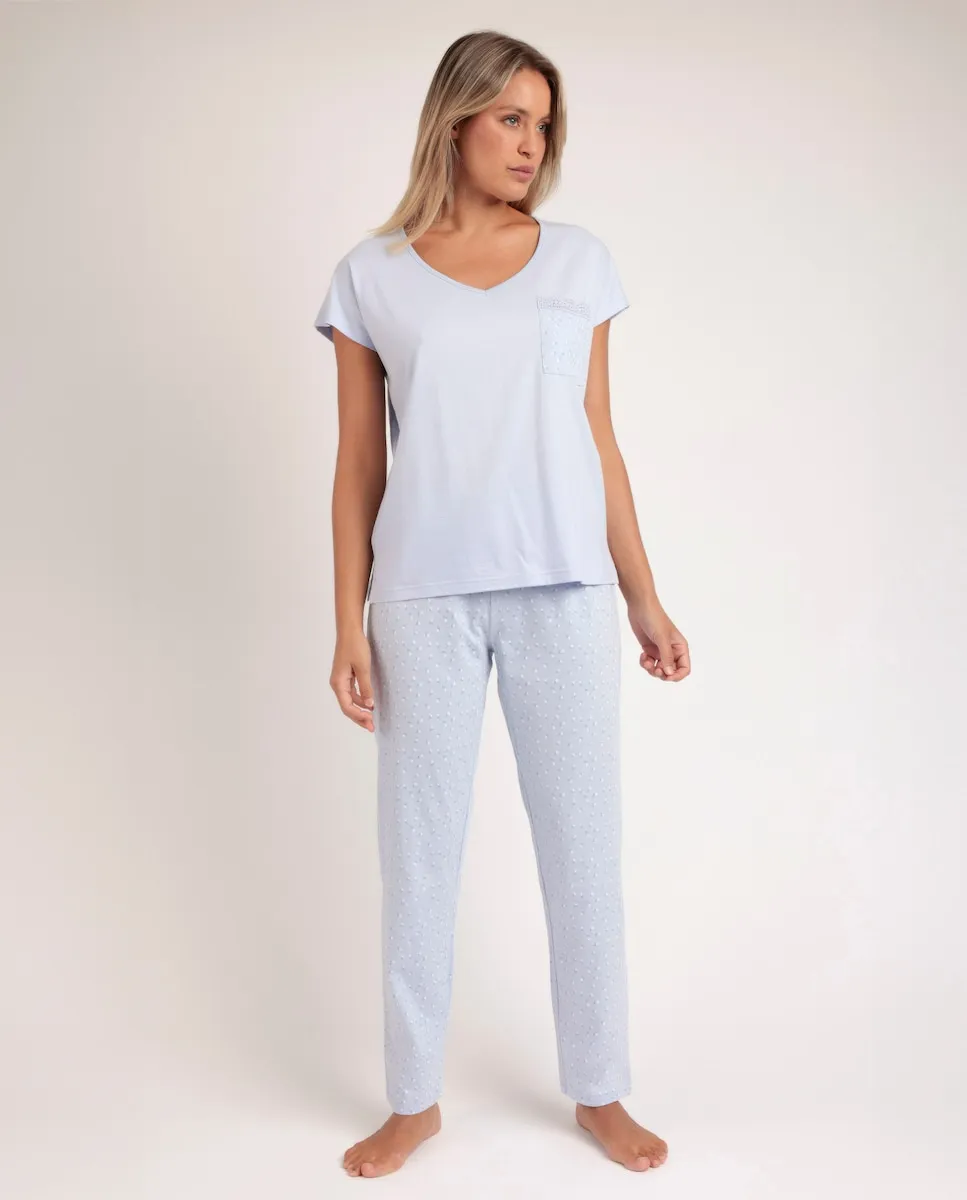 Женская длинная трикотажная пижама синего цвета Admas, синий
Женская длинная трикотажная пижама синего цвета Admas, синий