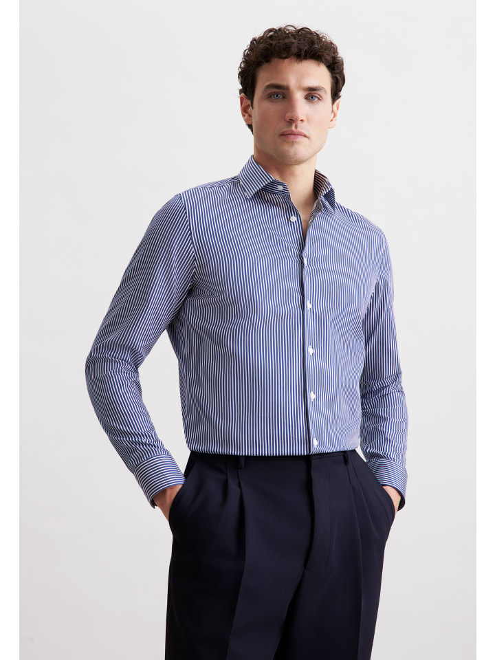 Деловая рубашка X-Slim темно-синего цвета Seidensticker
Деловая рубашка X-Slim темно-синего цвета Seidensticker