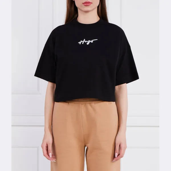 Укороченная футболка_3 укороченной футболки Hugo, черный 
Укороченная футболка_3 укороченной футболки Hugo, черный