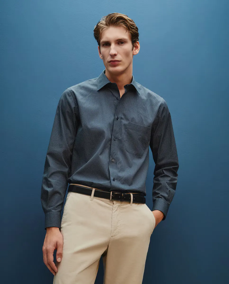 Мужская однотонная рубашка из поплина с принтом Dustin, светло-голубой
Мужская однотонная рубашка из поплина с принтом Dustin, светло-голубой