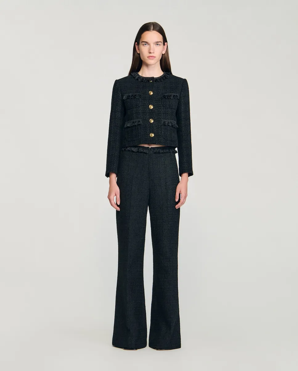 Женские брюки из твида Sandro, черный
Женские брюки из твида Sandro, черный