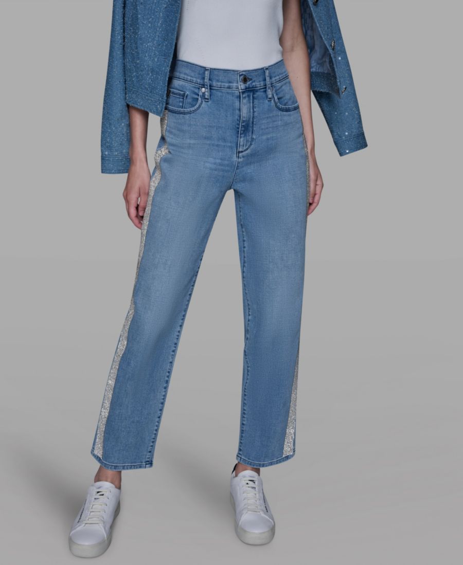 Женские джинсы в полоску KARL LAGERFELD PARIS, Brisk Blue
Женские джинсы в полоску KARL LAGERFELD PARIS, Brisk Blue