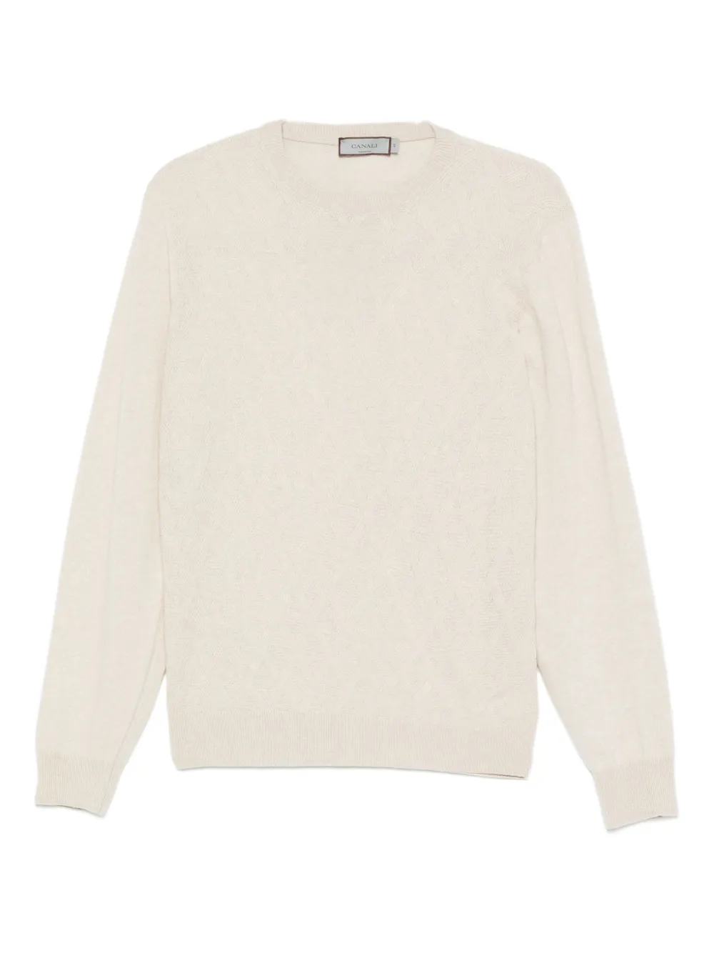Фактурный свитер с круглым вырезом Canali, бежевый
Фактурный свитер с круглым вырезом Canali, бежевый