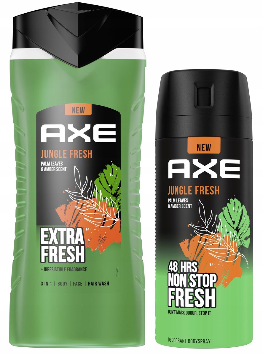Набор геля и дезодоранта Axe Jungle Fresh с древесно-амбровым ароматом!
Набор геля и дезодоранта Axe Jungle Fresh с древесно-амбровым ароматом!