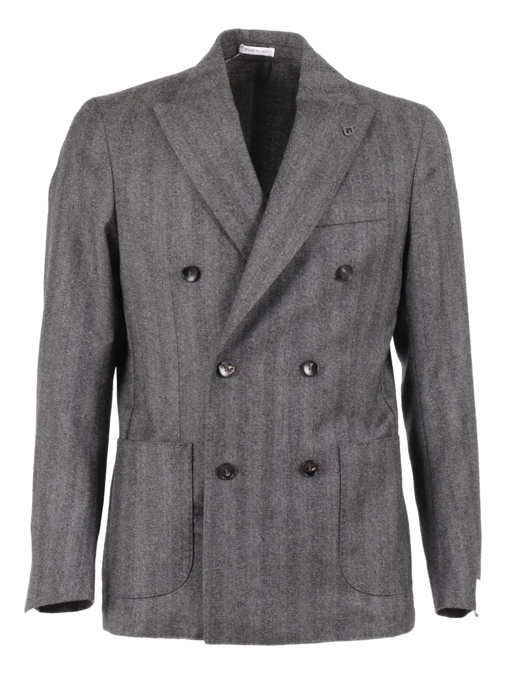 Двубортный пиджак с елочкой Brera, серый
Двубортный пиджак с елочкой Brera, серый