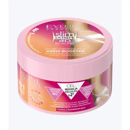 Eveline Slim Extreme 4D Сильно укрепляющий крем-бустер Антицеллюлитный разогревающий, Eveline Cosmetics
Eveline Slim Extreme 4D Сильно укрепляющий крем-бустер Антицеллюлитный разогревающий, Eveline Cosmetics