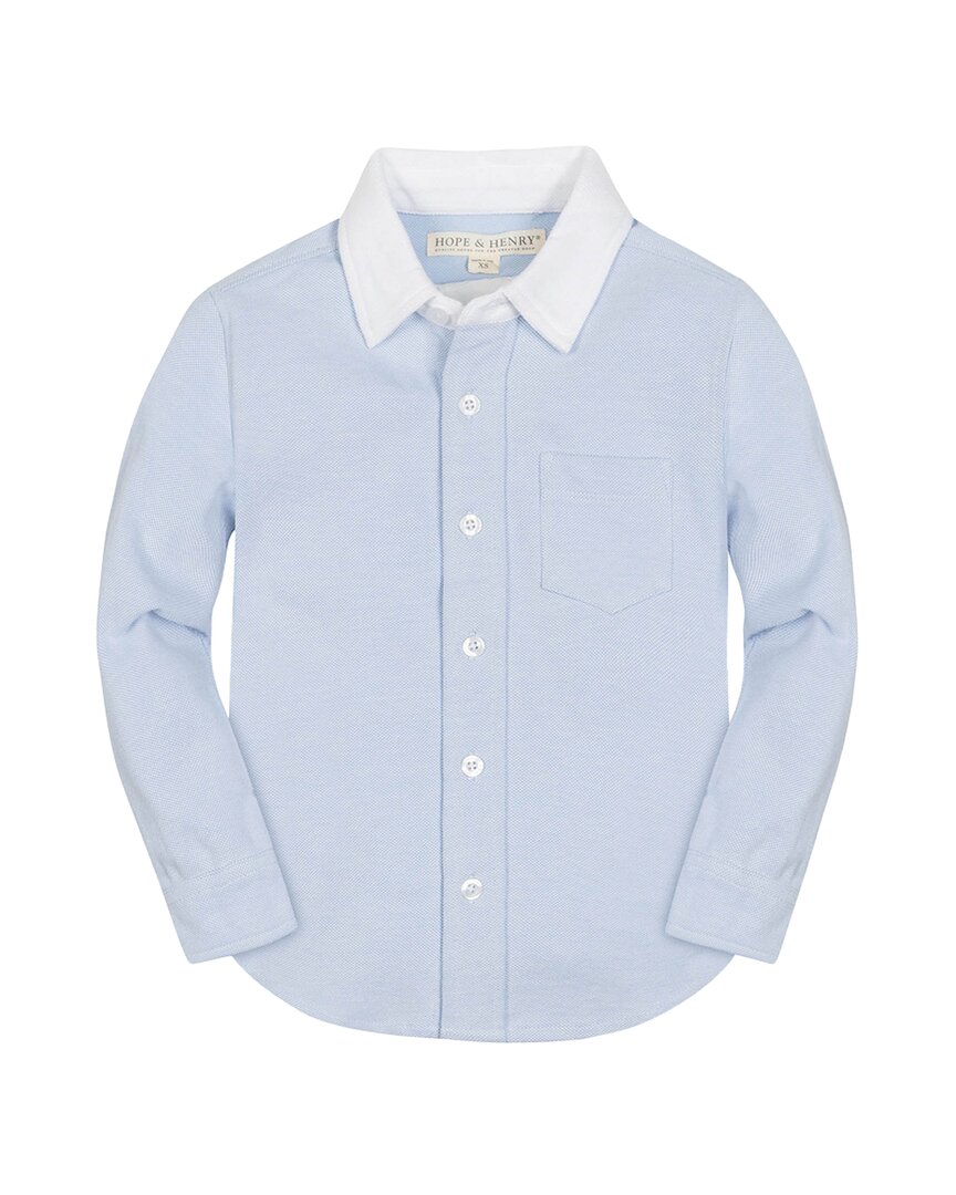 Hope & Henry Рубашка с пуговицами в рубчик, синий
Hope & Henry Рубашка с пуговицами в рубчик, синий