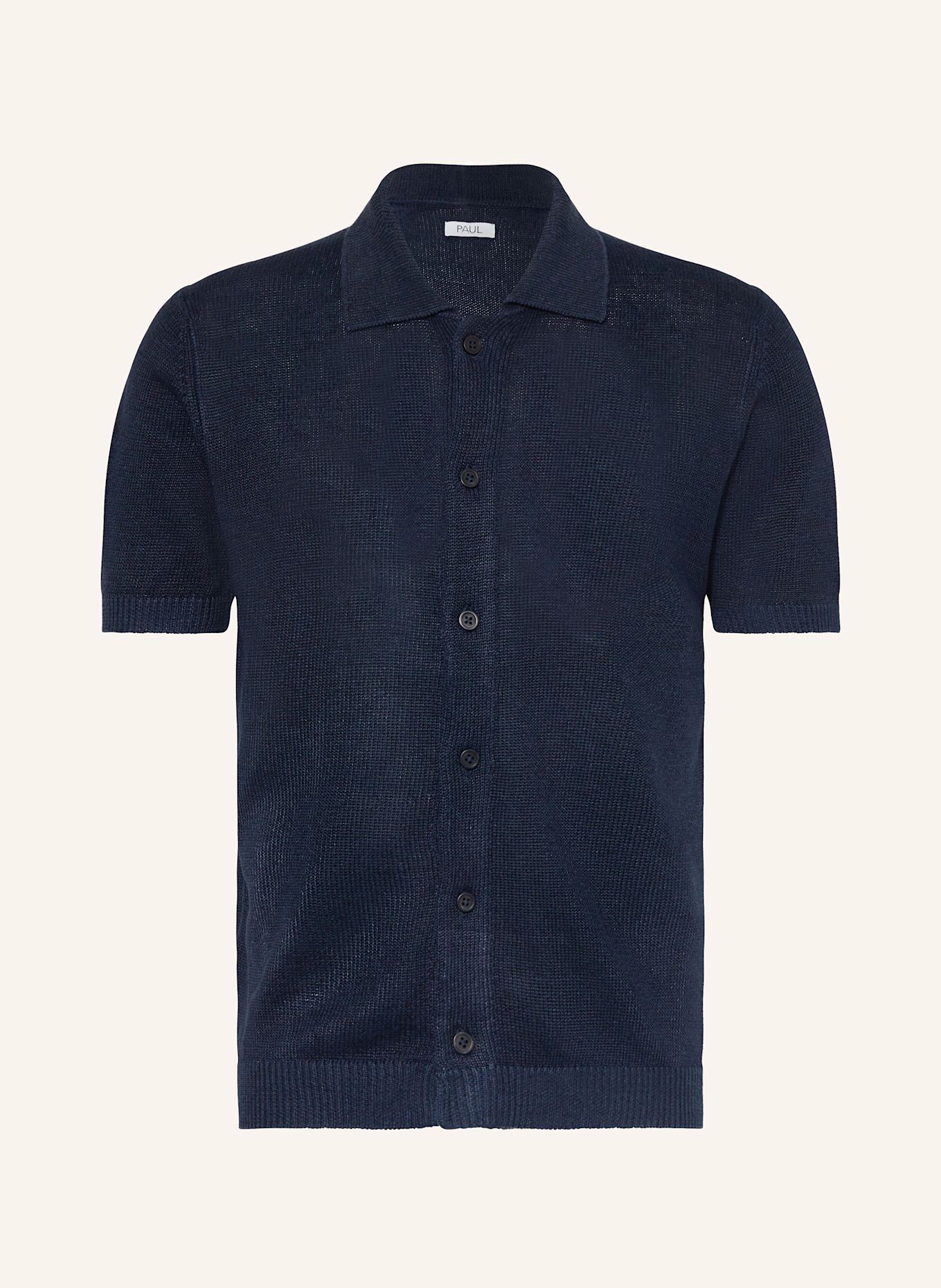 Удобная трикотажная рубашка из льна Paul, синий 
Удобная трикотажная рубашка из льна Paul, синий
