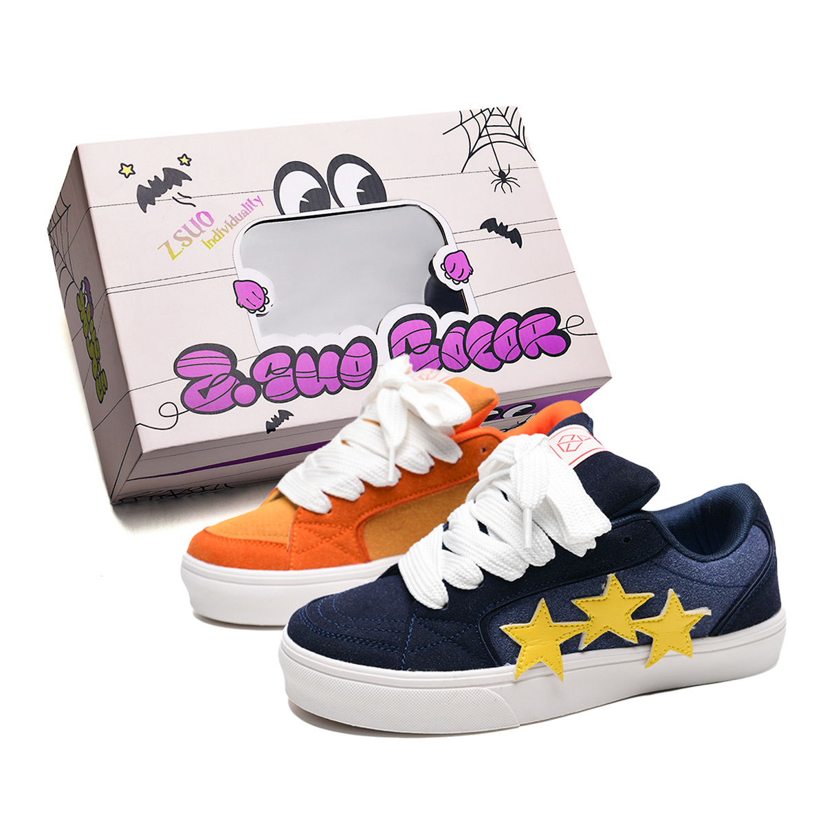 Z.SUO Стойкие к скольжению, износостойкие, легкие низкие скейтерские кроссовки унисекс - непарные, цвет Mismatched 
Z.SUO Стойкие к скольжению, износостойкие, легкие низкие скейтерские кроссовки унисекс - непарные, цвет Mismatched