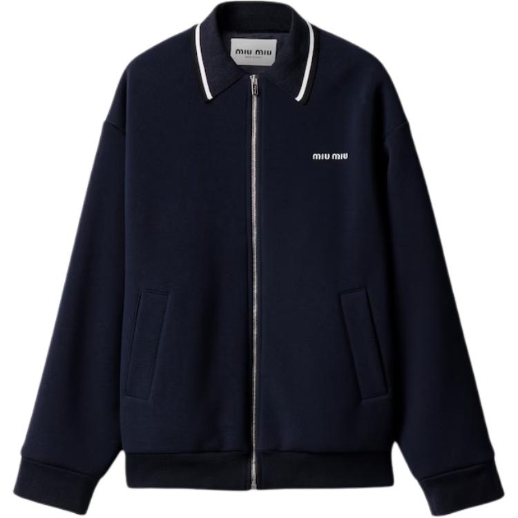 Куртка с молнией и вышитым логотипом MIU MIU, синий
Куртка с молнией и вышитым логотипом MIU MIU, синий