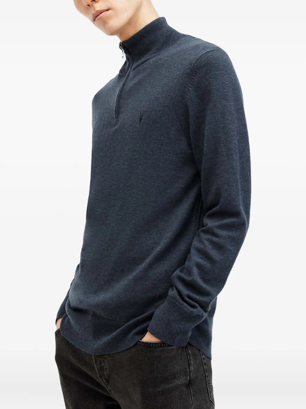 Свитер с высоким воротником и полу-молнией AllSaints, синий
Свитер с высоким воротником и полу-молнией AllSaints, синий