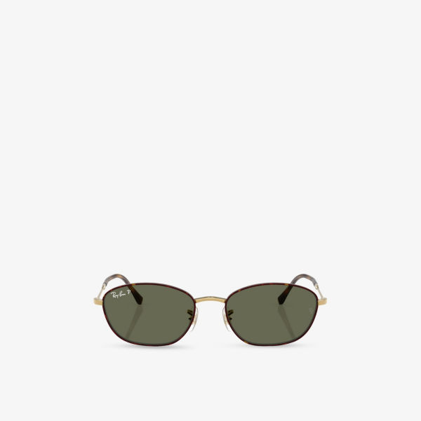 Солнцезащитные очки Ray-Ban с металлической оправой и черепаховым узором, коричневый 
Солнцезащитные очки Ray-Ban с металлической оправой и черепаховым узором, коричневый