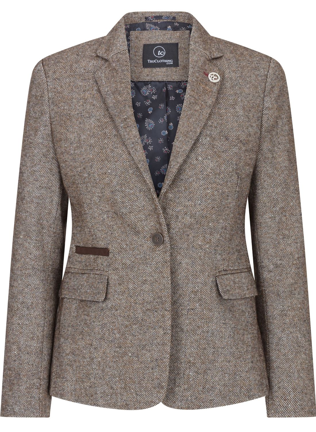 Wsn - Блейзер в клетку "елочка" 1920-х, шерсть с акрилом TruClothing, светло-коричневый 
Wsn - Блейзер в клетку "елочка" 1920-х, шерсть с акрилом TruClothing, светло-коричневый