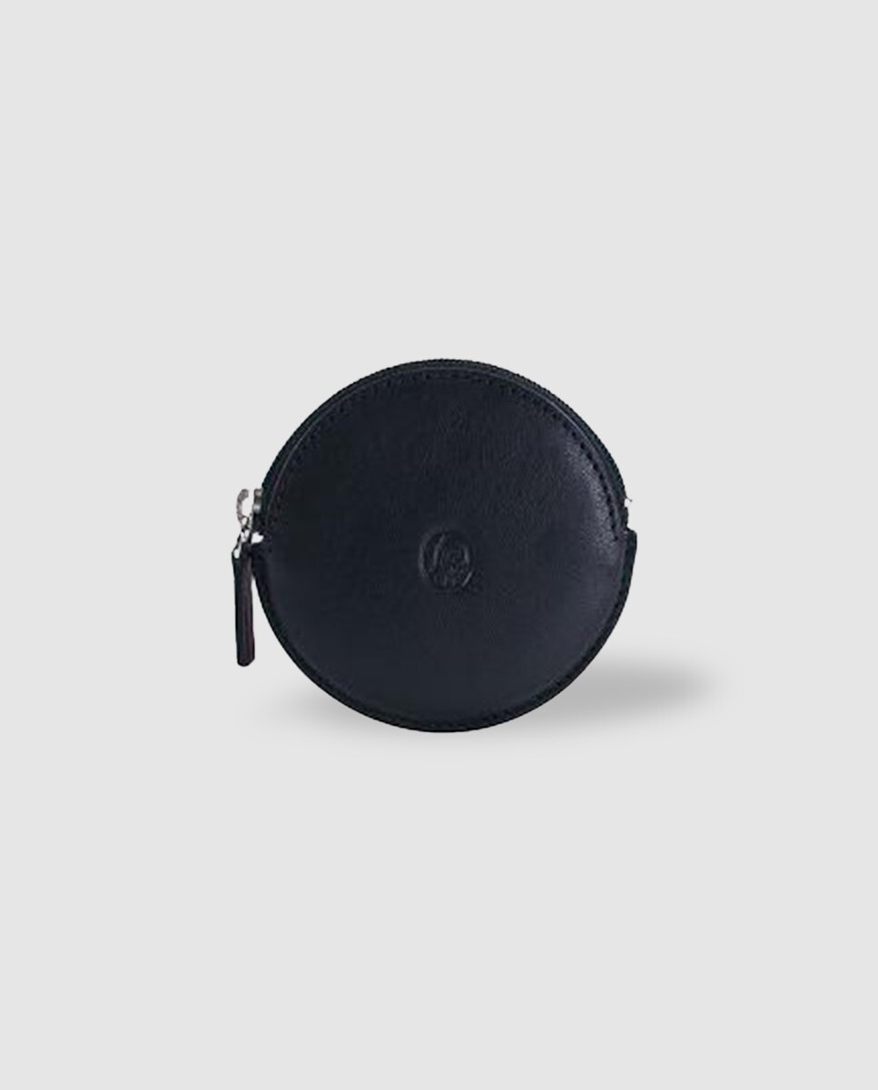 Круглый кошелек из черной кожи El Potro, черный 
Круглый кошелек из черной кожи El Potro, черный