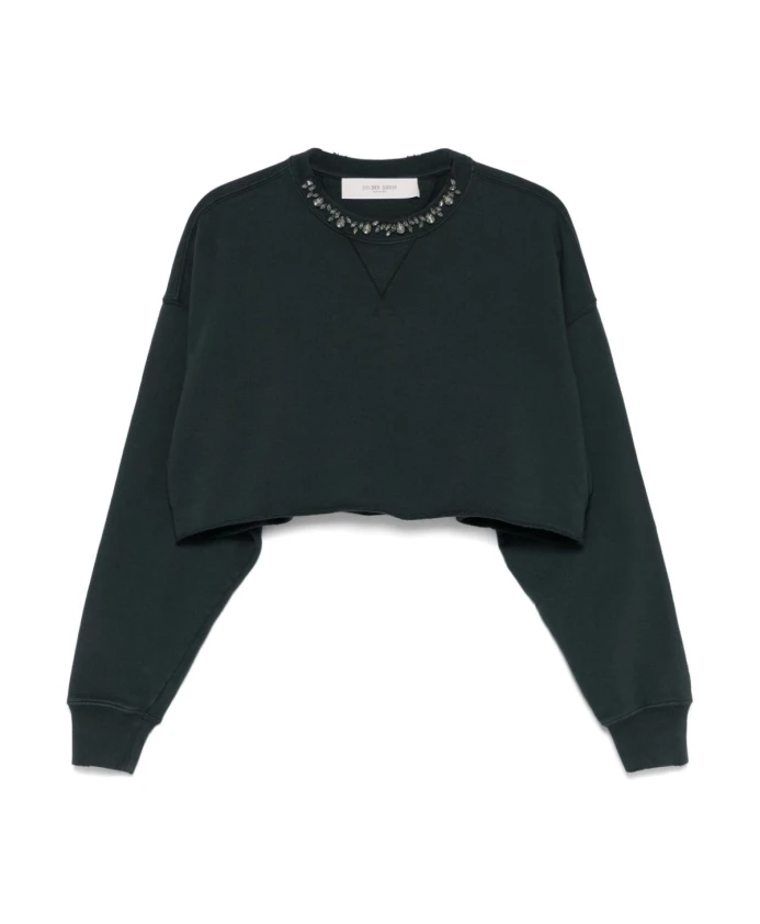 Черный свитер с кристальной отделкой Golden Goose, черный
Черный свитер с кристальной отделкой Golden Goose, черный