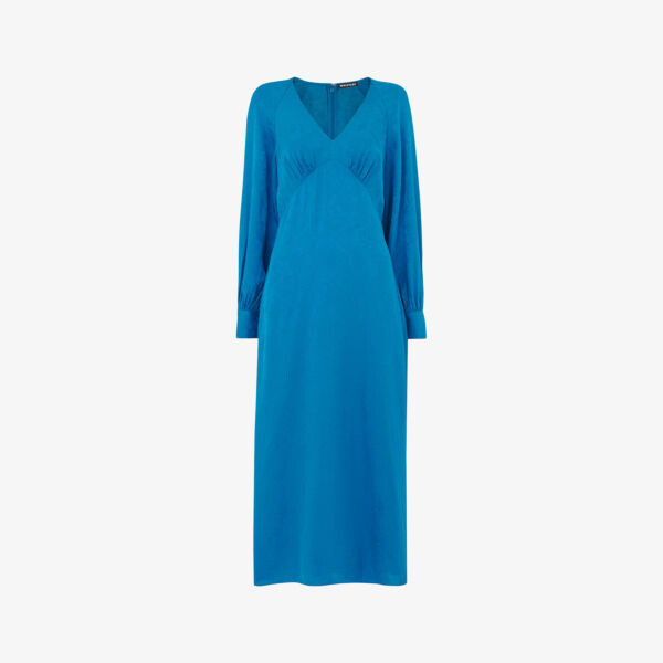 Платье миди из жаккардовой ткани serpent с длинными рукавами Whistles, синий
Платье миди из жаккардовой ткани serpent с длинными рукавами Whistles, синий