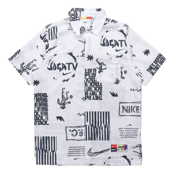 Футболка тканая футбольная спортивная повседневная спортивная рубашка с принтом на лацкане белая Nike, белый 
Футболка тканая футбольная спортивная повседневная спортивная рубашка с принтом на лацкане белая Nike, белый