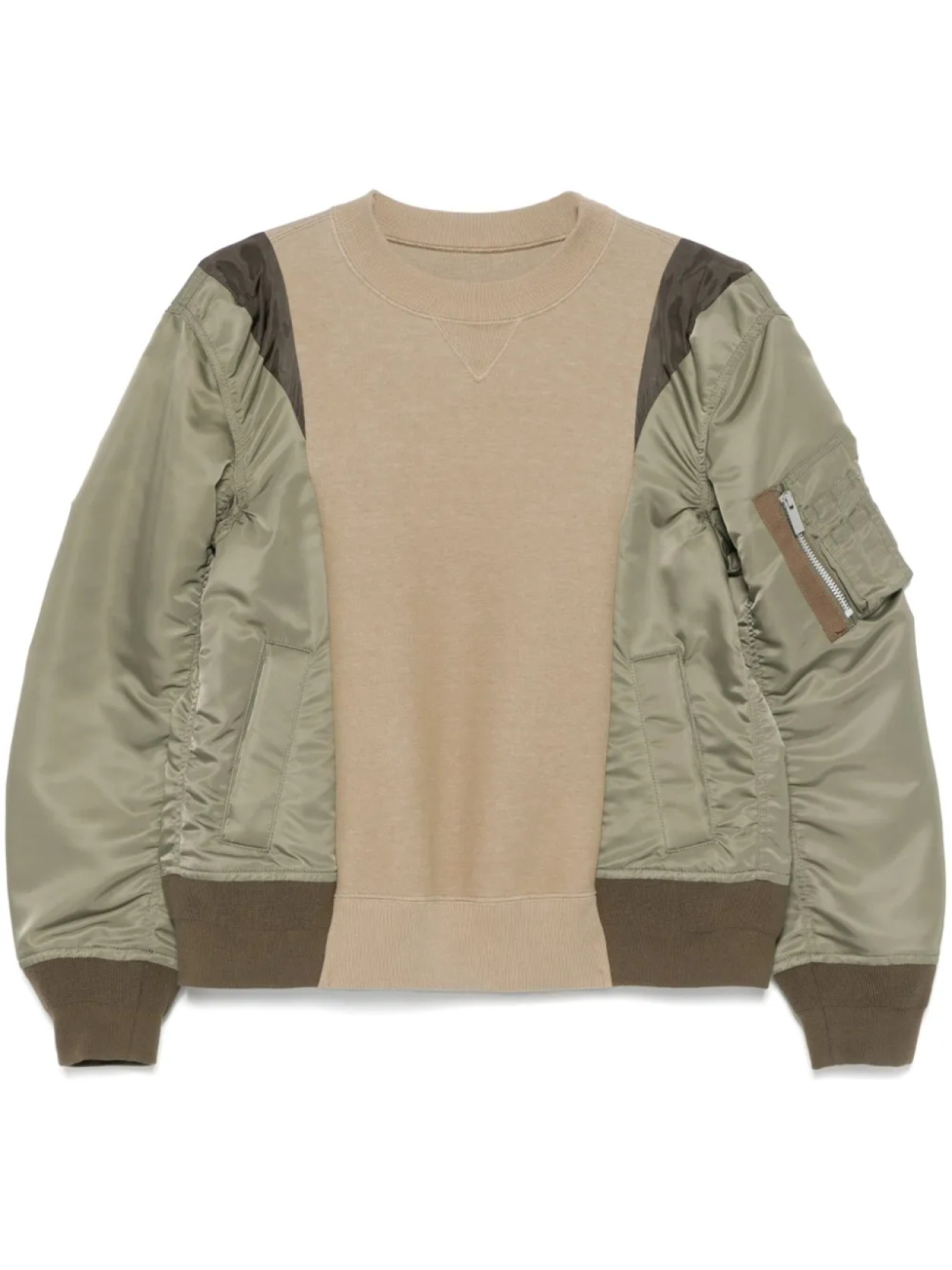 Толстовка с вставками sacai, зеленый 
Толстовка с вставками sacai, зеленый