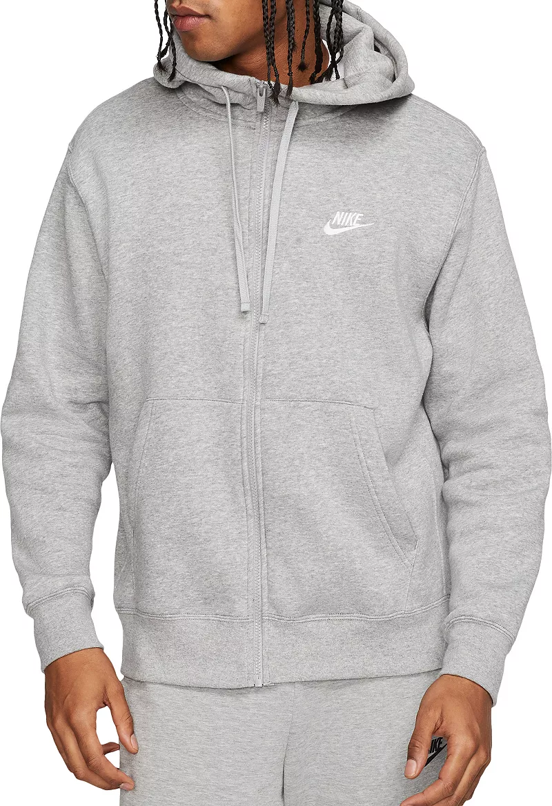Мужская флисовая худи с молнией во всю длину Nike Sportswear Club, цвет Dk Gry Htr/Dk Stl Gry/Wte
Мужская флисовая худи с молнией во всю длину Nike Sportswear Club, цвет Dk Gry Htr/Dk Stl Gry/Wte