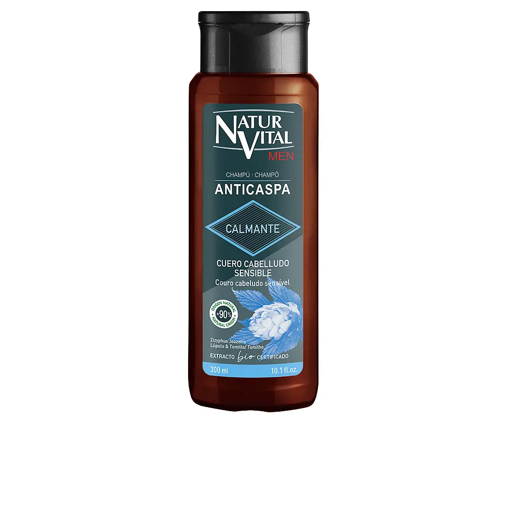 Шампунь Champú anticaspa calmante men sensible Naturvital, 300 мл.
Шампунь Champú anticaspa calmante men sensible Naturvital, 300 мл.