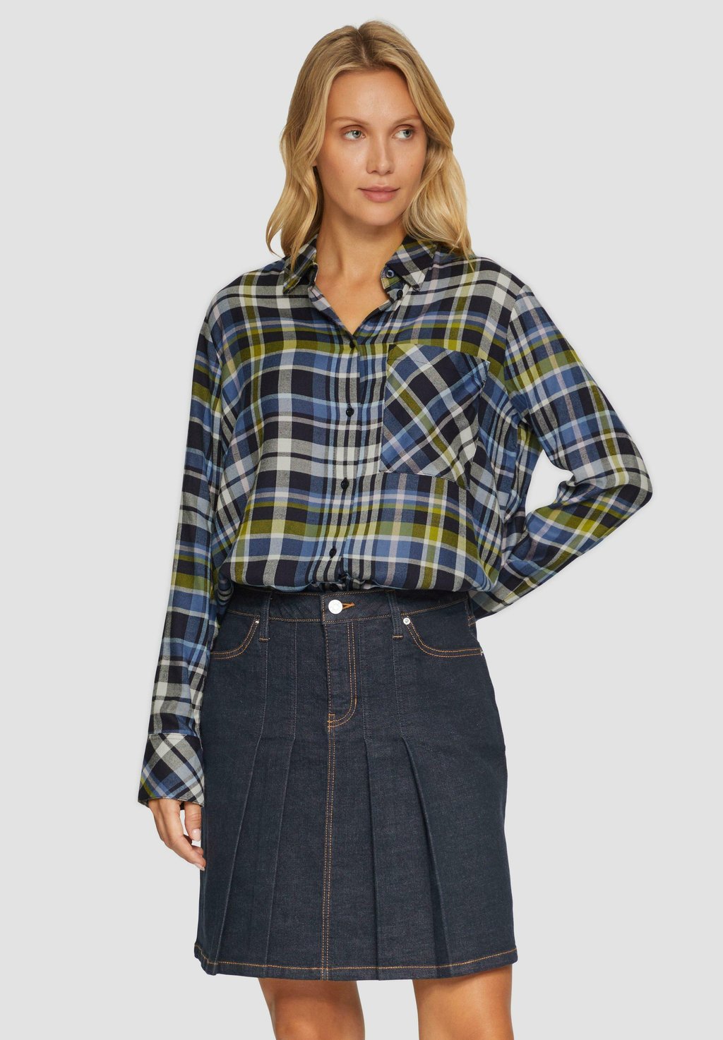 Блузка на пуговицах KARIERTE s.Oliver, темно-синий
Блузка на пуговицах KARIERTE s.Oliver, темно-синий