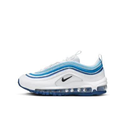 Кроссовки Nike Air Max 97 Big Kids’ Shoes, цвет Summit White/Court Blue/Aquarius Blue/Black
Кроссовки Nike Air Max 97 Big Kids’ Shoes, цвет Summit White/Court Blue/Aquarius Blue/Black