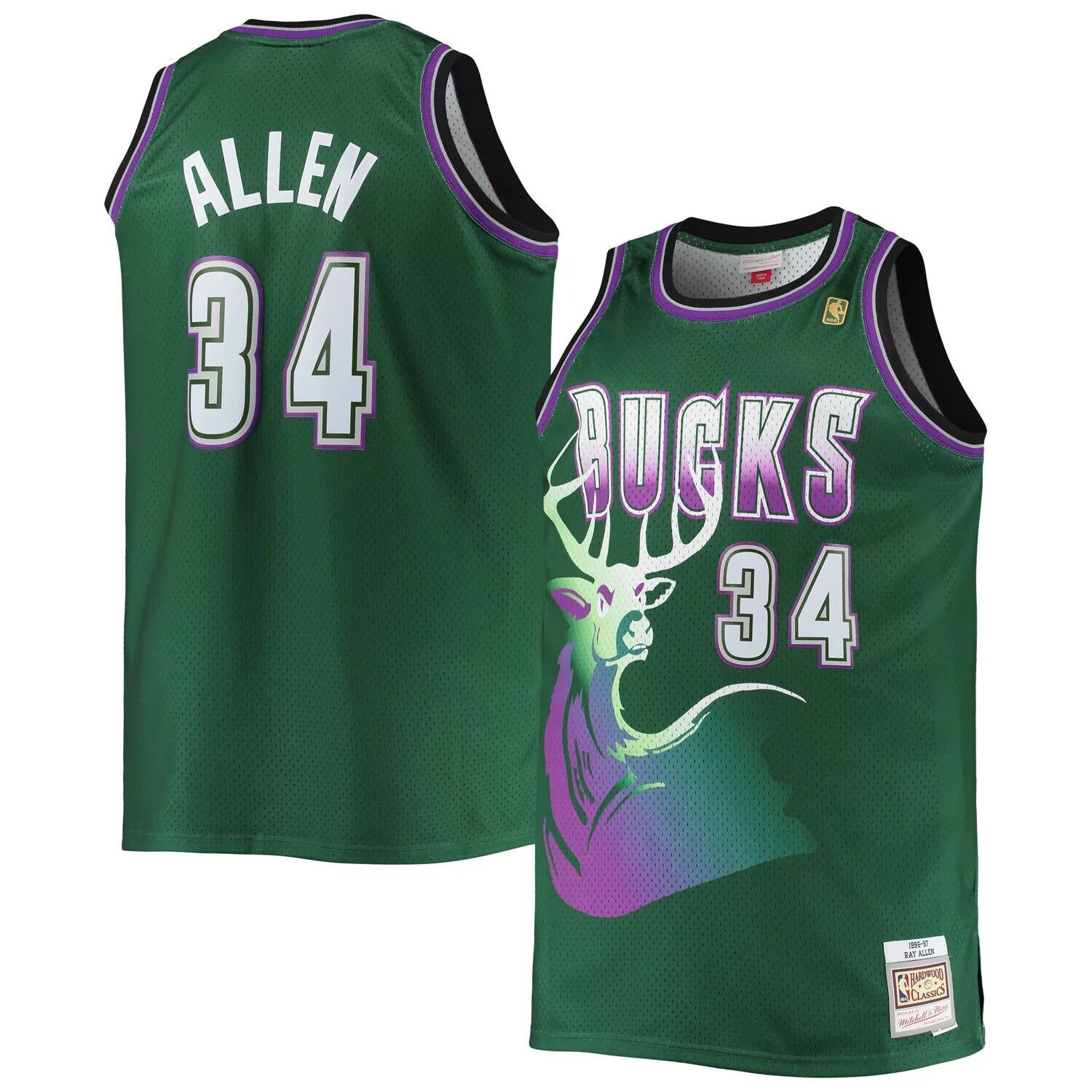 Мужская майка Mitchell & Ness Ray Allen Hunter Green Milwaukee Bucks Big & Tall 1996-97 гг. из твердой древесины Classics Swingman
Мужская майка Mitchell & Ness Ray Allen Hunter Green Milwaukee Bucks Big & Tall 1996-97 гг. из твердой древесины Classics Swingman
