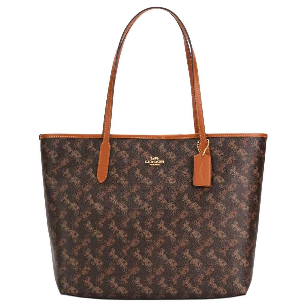 COACH Городская ПВХ холщовая сумка с кожаными вставками
COACH Городская ПВХ холщовая сумка с кожаными вставками