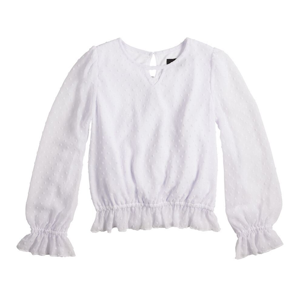 Топ с эластичной резинкой на талии и вырезом на талии для девочек 7–16 лет IZ Byer с зажимом в горошек, белый
Топ с эластичной резинкой на талии и вырезом на талии для девочек 7–16 лет IZ Byer с зажимом в горошек, белый