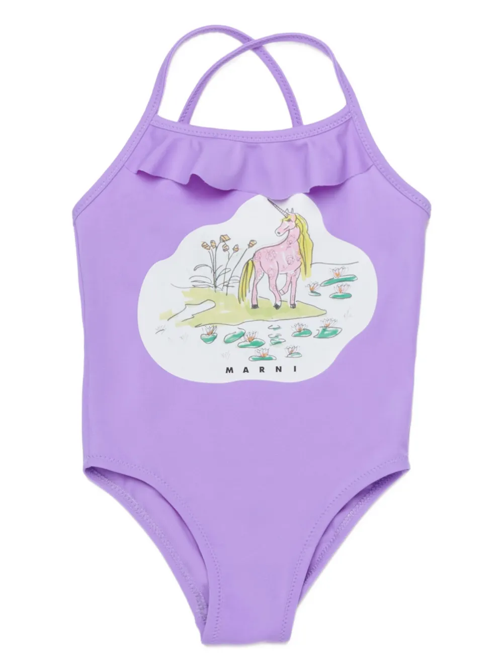 Купальник с оборками Marni Kids, фиолетовый
Купальник с оборками Marni Kids, фиолетовый