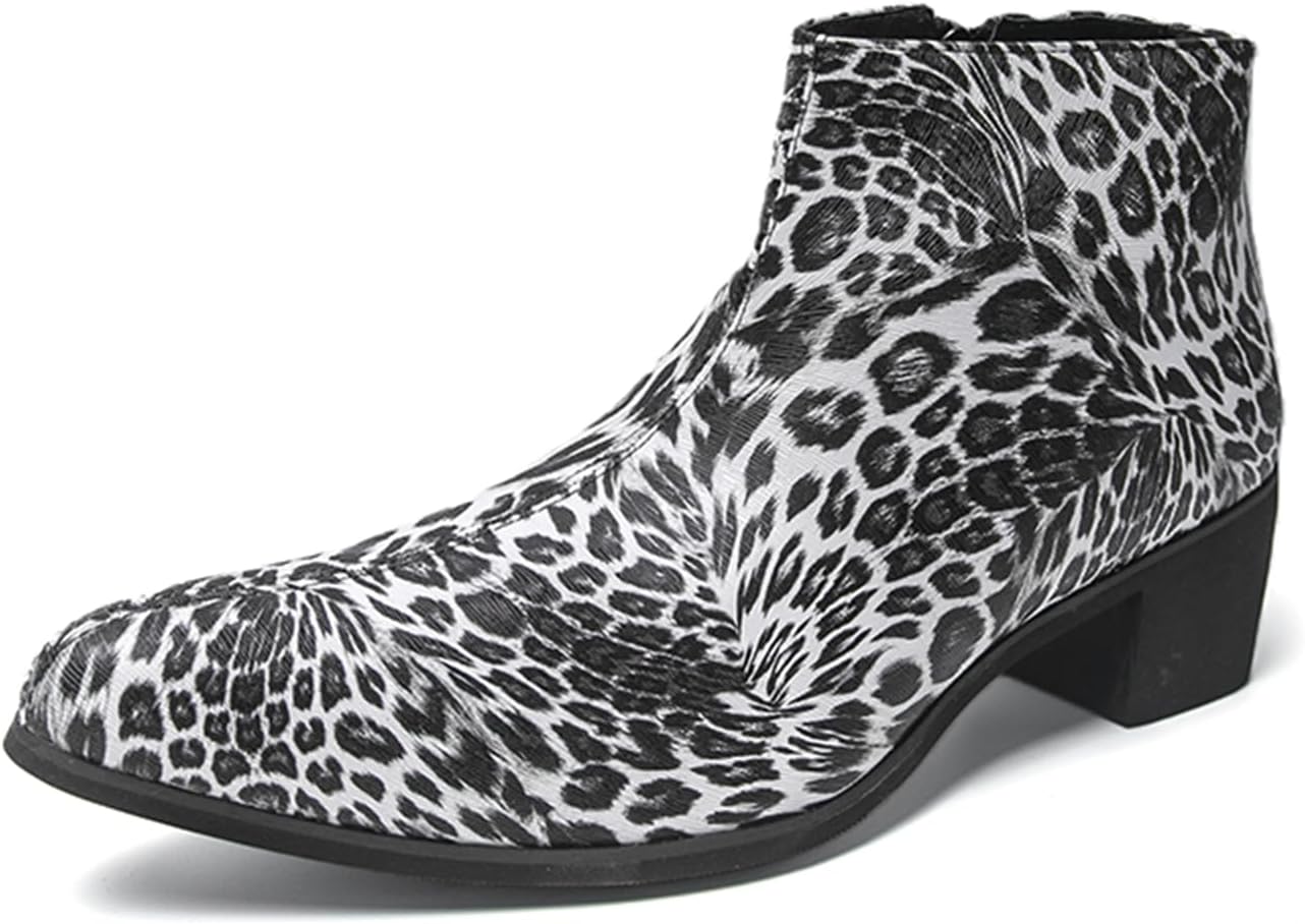 Мужские ботинки челси с леопардовым принтом, из кожи, на массивном каблуке, с заостренным носком, средним каблуком, с молнией, для вечеринок, свадеб и ночных мероприятий Psieicwm, белый
Мужские ботинки челси с леопардовым принтом, из кожи, на массивном каблуке, с заостренным носком, средним каблуком, с молнией, для вечеринок, свадеб и ночных мероприятий Psieicwm, белый