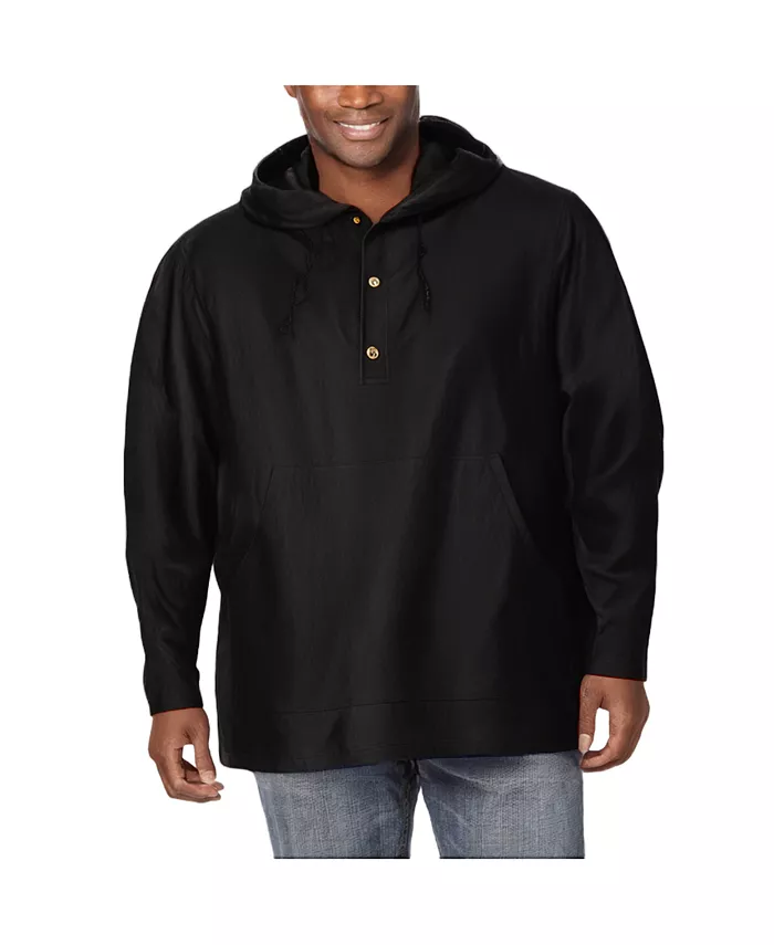 Толстовка с капюшоном Big & Tall из марли KingSize, черный 
Толстовка с капюшоном Big & Tall из марли KingSize, черный