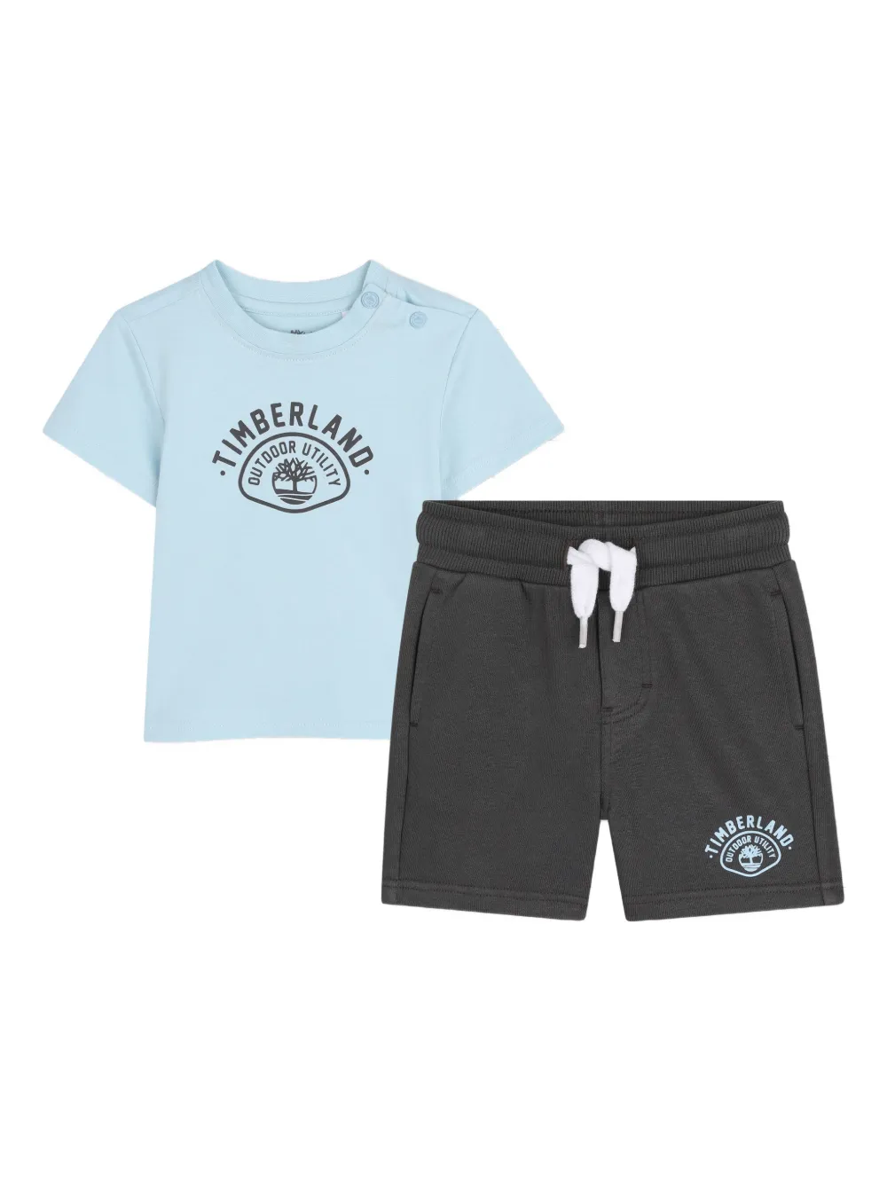 Комплект из футболки и шортов с логотипом Timberland Kids, серый
Комплект из футболки и шортов с логотипом Timberland Kids, серый