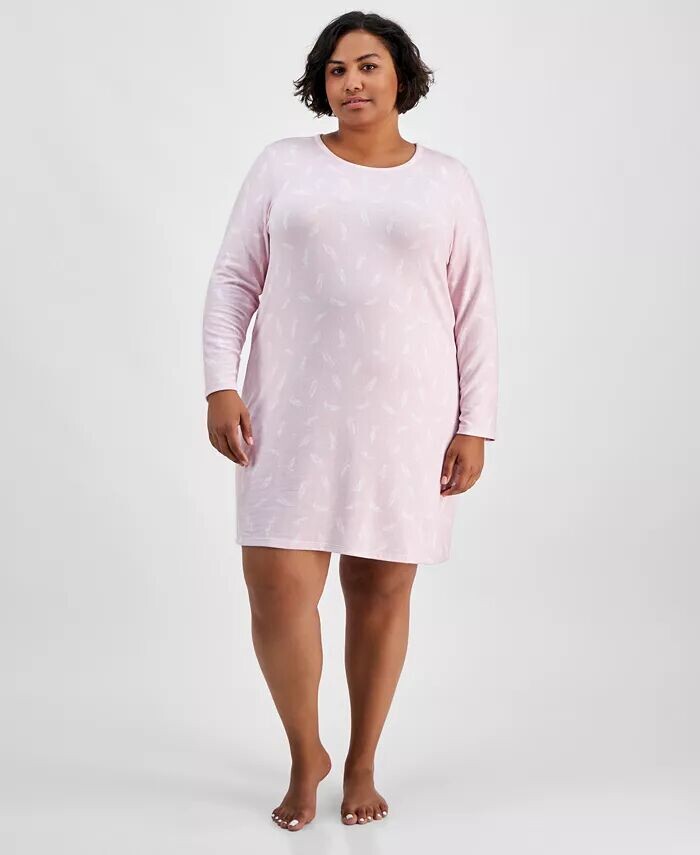 Мягкая трикотажная ночная рубашка больших размеров с принтом Charter Club, розовый