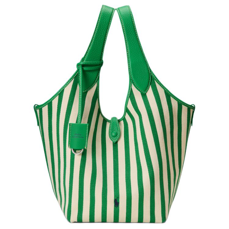 Polo Ralph Lauren Тканевая женская сумка зеленая и белая 
Polo Ralph Lauren Тканевая женская сумка зеленая и белая