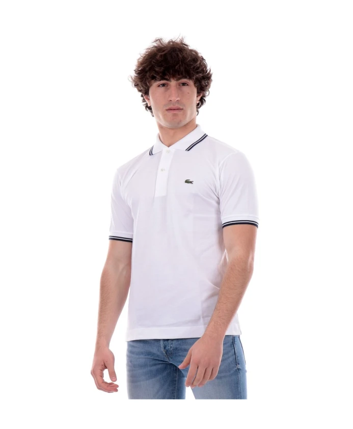 Белая рубашка поло с полосатым воротником Lacoste, белый
Белая рубашка поло с полосатым воротником Lacoste, белый